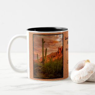 Arizona Superstition Mountain Sonnenuntergang Sagu Zweifarbige Tasse