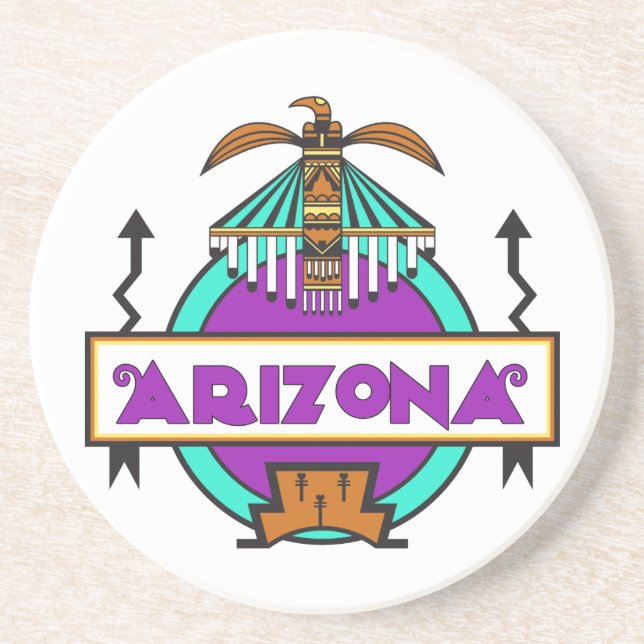 Arizona Thunderbird Shield Sandstein Untersetzer (Vorne)