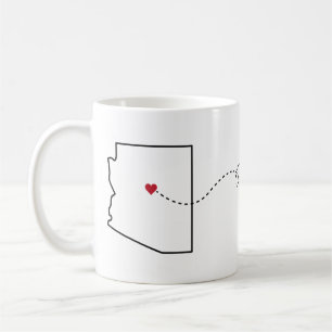 Arizona to Wisconsin - Heart2Heart Coffee Tasse