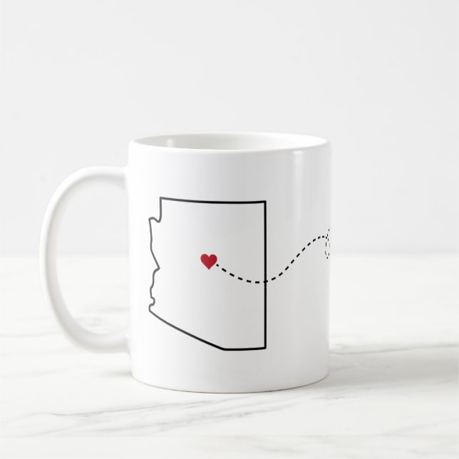 Arizona to Wisconsin - Heart2Heart Coffee Tasse (Links)