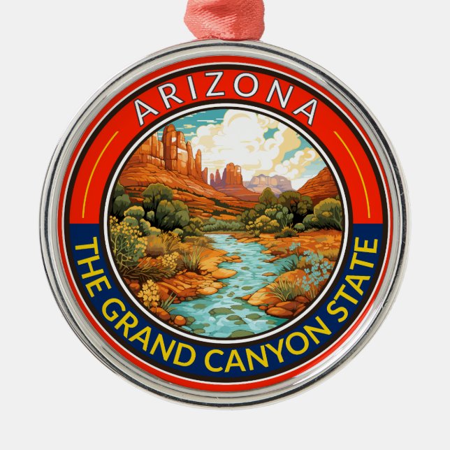 Arizona Travel Art Abzeichen Ornament Aus Metall (Vorne)