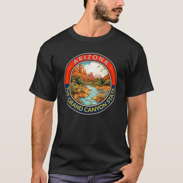 Arizona Travel Art Abzeichen T-Shirt (Vorderseite)