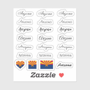 Arizona und Arizona Flag / Namensschild Set Aufkleber