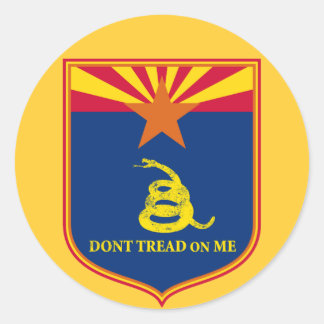 Arizona und Gadsden-Flaggenschild Runder Aufkleber