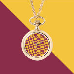 Arizona US State Maroon and Gold Pattern Armbanduhr<br><div class="desc">Are you a fan of Arizona?  Show your Arizona pride with this fun watch necklace.</div>