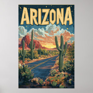 Arizona USA Vintage-Illustration Reise Poster