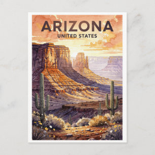 Arizona USA Vintage Reise Postkarte