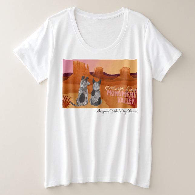Arizona-Vieh-Hunderettung - Monument-Tal Große Größe T-Shirt (Design vorne)