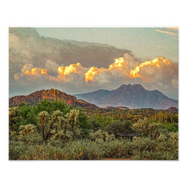 Arizona Vier Gipfel Gebirgswelt Farbenfrohe Wolken Fotodruck