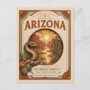 Arizona Vintage Paper Cut American Arcana Postkarte