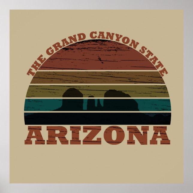 Arizona Vintage Sonnenuntergangslandschaft az Poster (Vorne)