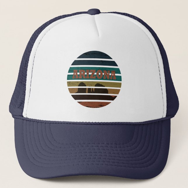Arizona Vintage Sonnenuntergangslandschaft az Truckerkappe (Vorderseite)