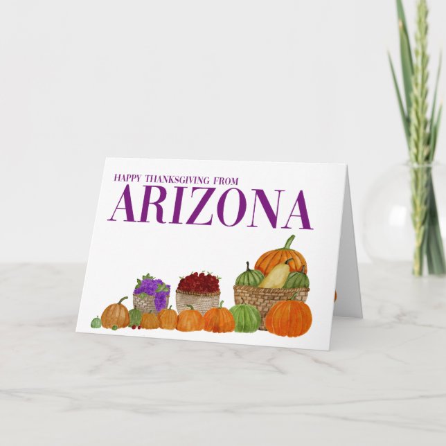 Arizona Watercolor Pumpkins Erntedank Card Karte (Vorderseite)