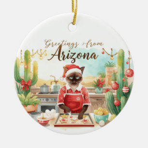 Arizona Weihnachten Thema für Siamese-Katzenliebha Keramik Ornament