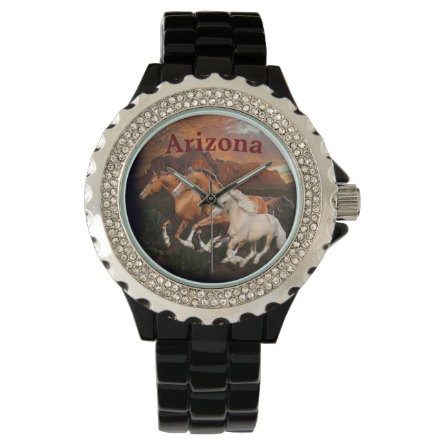 Arizona Wild Pferde Armbanduhr (Vorderseite)