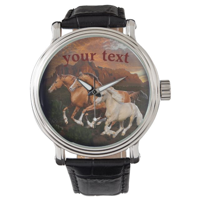 Arizona Wild Pferde Armbanduhr (Vorderseite)