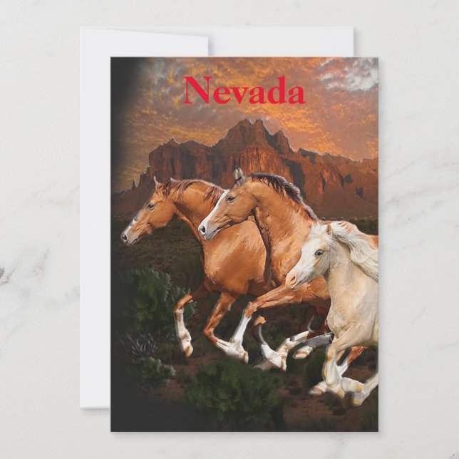 Arizona Wild Pferde Feiertagskarte (Vorderseite)