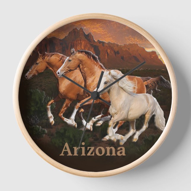 Arizona Wild Pferde Uhr (Vorderseite)