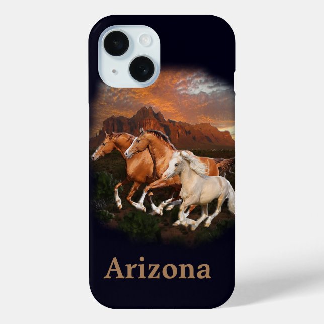 Arizona Wilde Pferde Case-Mate iPhone Hülle (Rückseite)
