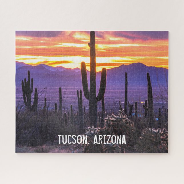 Arizona Wüste Cactus Sunset Nature Foto Souvenir (Horizontal)