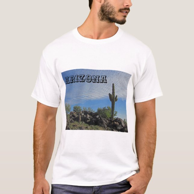 Arizona Wüste Landschaft Saguaro Cactus Foto T-Shirt (Vorderseite)