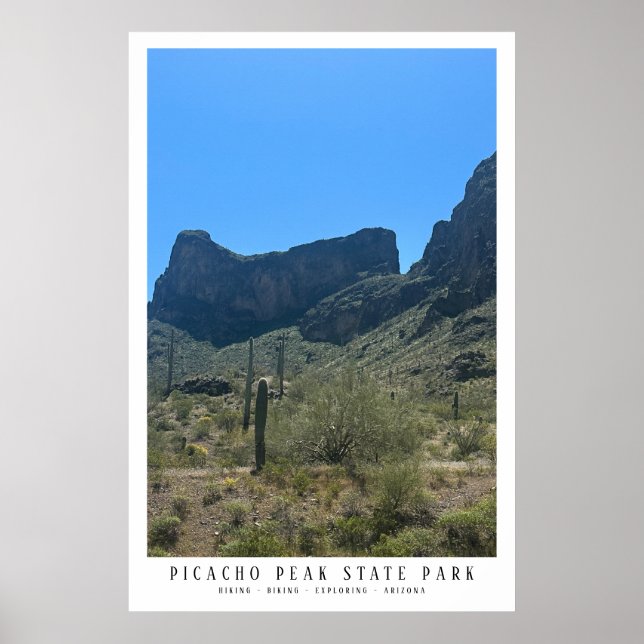 Arizona Wüste Picacho Gipfel Modern Wandern Poster (Vorne)