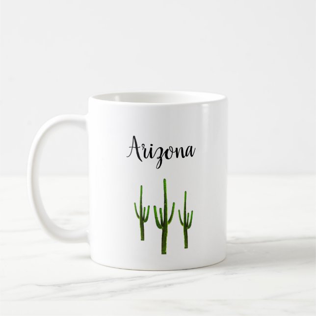 Arizona Wüste Saguaro Kaktus Typografie Kaffeetasse (Links)