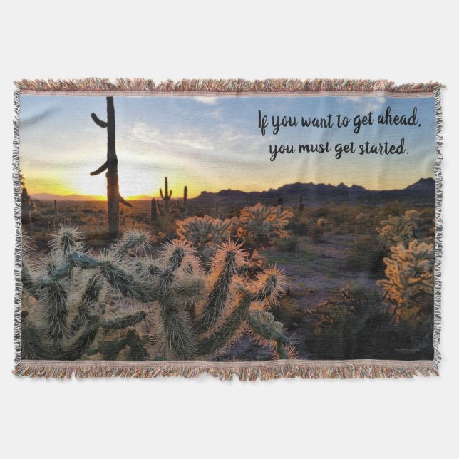 Arizona Wüste Sonnenuntergang Kaktus Inspiration S Decke (Vorderseite)
