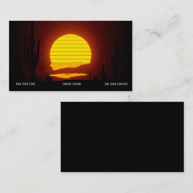 Arizona Wüste Südwest Sunset Business Card Visitenkarte (Vorne/Hinten)