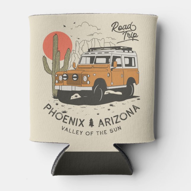 Arizona Wüste Sunset Road Trip Cactus Phoenix Dosenkühler (Vorderseite)