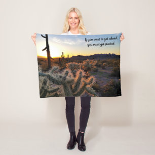 Arizona-Wüsten-Sonnenuntergang-Kaktus-Inspirierend Fleecedecke