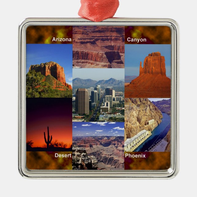 Arizona-WüstenCollage Ornament Aus Metall (Vorne)