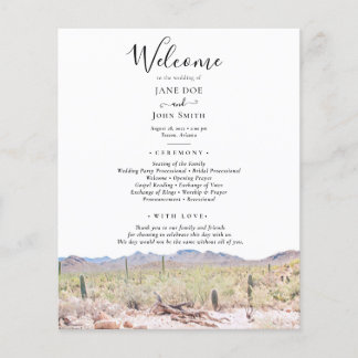 Arizona Wüstenhochzeitprogramm Flyer