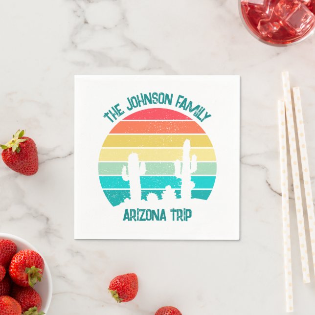 Arizona Wüstenkaktus Personalisiert Serviette (Beispiel)