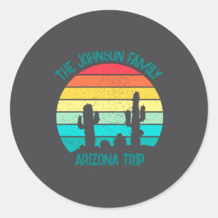 Arizona Wüstenkaktus Sonnenuntergang Reise Kinder Runder Aufkleber