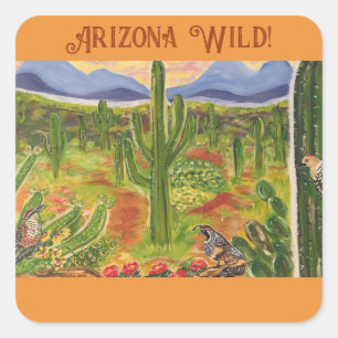 Arizona-Wüstenkunst Quadratischer Aufkleber