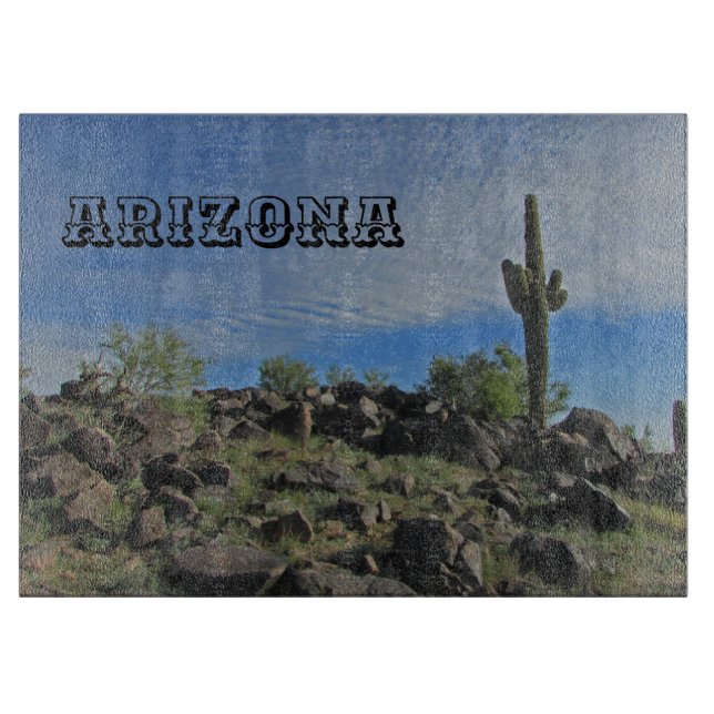 Arizona Wüstenlandschaft Foto Saguaro Cactus Schneidebrett (Vorderseite)