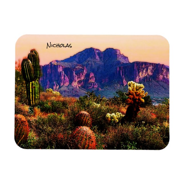 Arizona Wüstenlandschaft Superstition Berg Magnet (Horizontal)