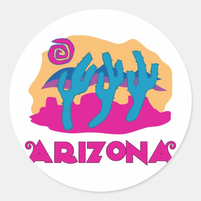 Arizona Wüstenrosa Runder Aufkleber (Vorderseite)