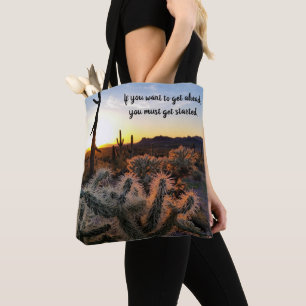 Arizona Wüstensonnenuntergang Kaktus Inspirierende Tasche