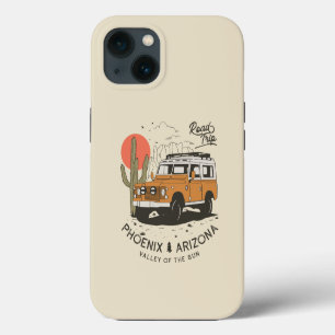 Arizona Wüstenuntergangstraßen-Trip Kaktus Phoenix iPhone Hülle