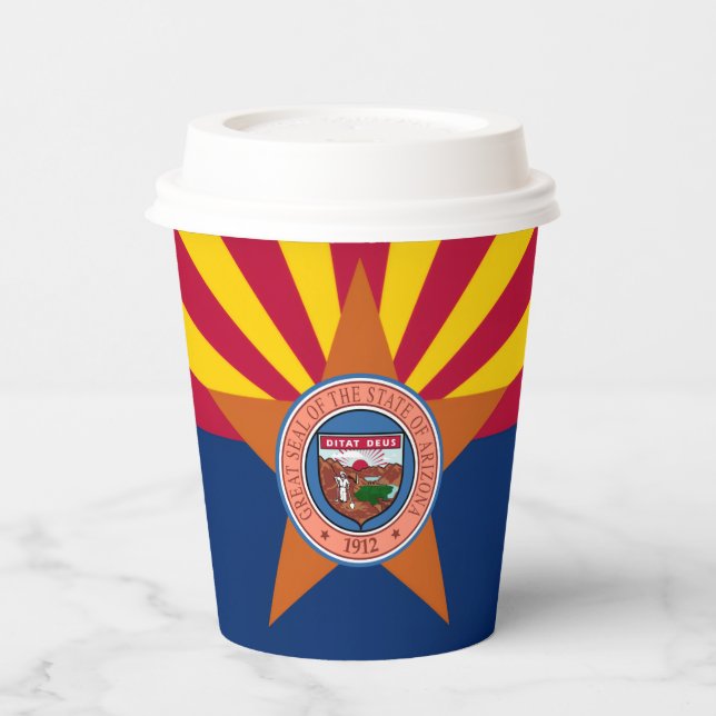 Arizonan Flag & Seal, Flag of Arizona Pappbecher (Links)