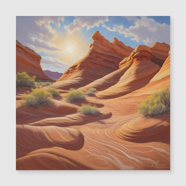 Arizonas Welle in Coyote Buttes Magnetkarte (Vorderseite)