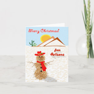 Arizonatumbleweed-Schneemann-Weihnachten Feiertagskarte