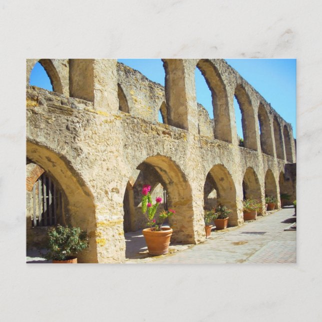 Arkaden des Mission San José, San Antonio, TX Postkarte (Vorderseite)
