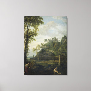 Arkadische Landschaft mit Salmacis und Hermaphrodi Leinwanddruck