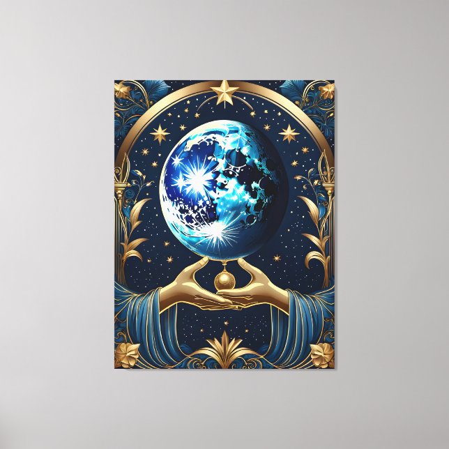 arkanisches Tarot mit Mond Leinwanddruck (Vorderseite)