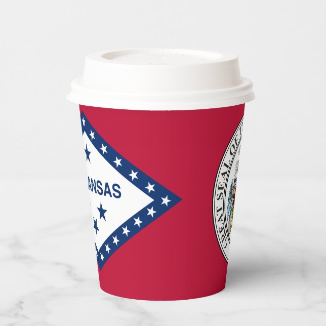 Arkansan Flag & Seal, Flag of Arkansas Pappbecher (Links)