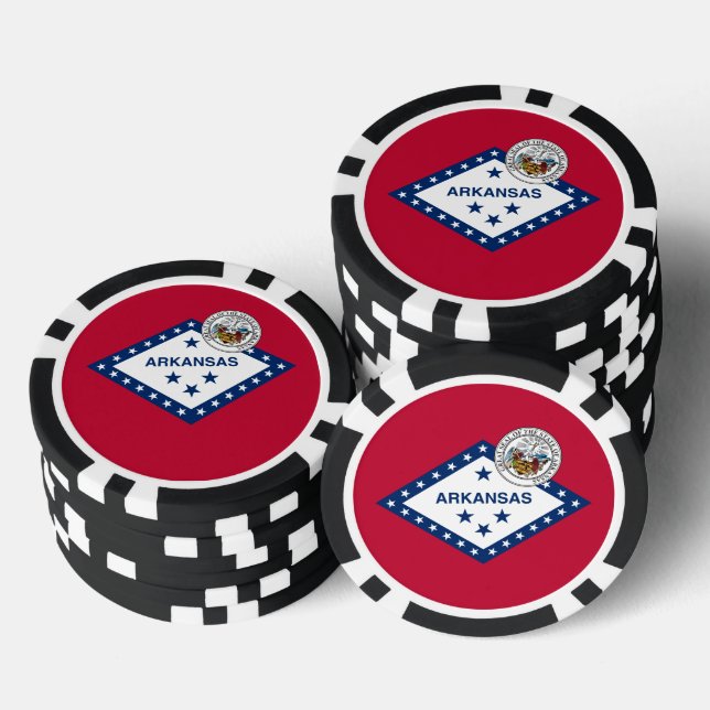 Arkansan Flag & Seal, Flag of Arkansas Pokerchips (Stapel)