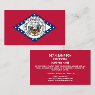 Arkansan Flag & Siegel, Flagge von Arkansas Visitenkarte